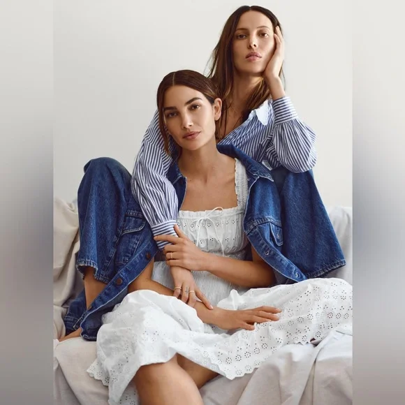 Doen x GAP white eyelet dress size m - Picture 2 of 8